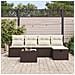 Set Divano da Giardino da 6 Pezzi con Cuscini Marrone Polyrattan - Foto miniatura 3