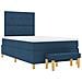Letto con Box Spring con Materasso e Panchina Blu 120x190 cm Tessuto - Foto miniatura 8
