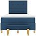 Letto con Box Spring con Materasso e Panchina Blu 120x190 cm Tessuto - Foto miniatura 9