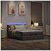 Pouf Letto con Materasso e LED Tortora 140x200 cm in Tessuto - Foto miniatura 3