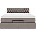Pouf Letto con Materasso e LED Tortora 140x200 cm in Tessuto - Foto miniatura 8