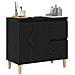Armadietto Lavabo Nero Rovere 65x33x60 cm Legno ingegnerizzato - Foto miniatura 3