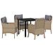 Set da Pranzo per Giardino con cuscino 5 pcs Beige Poly Rattan - Foto miniatura 1