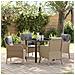 Set da Pranzo per Giardino con cuscino 5 pcs Beige Poly Rattan - Foto miniatura 2