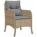 Set da Pranzo per Giardino con cuscino 5 pcs Beige Poly Rattan - Foto miniatura 5