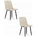 Sedia TURIN in velluto beige, design ergonomico x2 - Foto miniatura 1