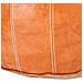 Pouf In Pelle Arancione 48x48x35h - Foto miniatura 6