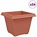 Vaso quadrato per fiori 24 pcs Rosso Mattone 43 x 43 x 33,5 cm - Foto miniatura 1