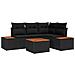 Set Divano da Giardino con cuscino 4 pcs Nero Polyrattan - Foto miniatura 1