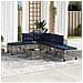 Set da giardino angolare a 3 pz con Cuscini in Polyrattan Grigio - Foto miniatura 3