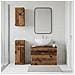 Set di armadietti da bagno in 3 pezzi UTRECHT Legno antico - Foto miniatura 4