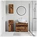 Set di armadietti da bagno in 3 pezzi UTRECHT Legno antico - Foto miniatura 6