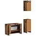 Set di armadietti da bagno in 3 pezzi UTRECHT Legno antico - Foto miniatura 9