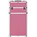 Valigia Trolley Per Cosmetici In Alluminio Rosa - Foto miniatura 3