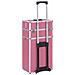 Valigia Trolley Per Cosmetici In Alluminio Rosa - Foto miniatura 5