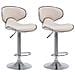 Set 2 Sgabelli Cucina Las Vegas V2 in Tessuto - Coppia Sedie Sgabello Imbottite Girevoli e Regolabili 62-82cm con Schienale Crema - Foto miniatura 1