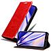 Custodia Compatibile Con Honor 8a In Rosso Mela - Coperchio Protettiva Con Chiusura Magnetica, Funzione Stand E Tasca Per Le Carte - Foto miniatura 1