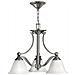 Lampadario Multi Braccio 3 Luci Finitura Nichel Spazzolato, E27 - Foto miniatura 4