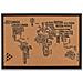 11570 Scheda Pin Lettere World Sughero Nero 60 X 40 Cm - Foto miniatura 4