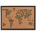 11570 Scheda Pin Lettere World Sughero Nero 60 X 40 Cm - Foto miniatura 1