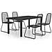 Set Da Pranzo Da Giardino 5 Pz In Rattan Pvc Nero - Foto miniatura 1