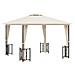 Gazebo Con Teli Laterali E Doppio Tetto 3x3 M Crema - Foto miniatura 1