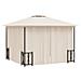 Gazebo Con Teli Laterali E Doppio Tetto 3x3 M Crema - Foto miniatura 3
