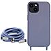 Cover Semirigida Per Iphone 14 Cordino Nylon 80 Cm Viola Chiaro - Foto miniatura 3