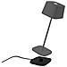 Lampada da Tavolo Ofelia Pro Dimmerabile in Alluminio Base di Ricarica a Contatto Protezione IP65 per Uso Interno /Esterno Colore Grigio Scuro - Foto miniatura 2