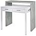 Consolle Billings, Scrivania Con Piano Estensibile, Scrittoio Porta Pc Con 2 Cassetti, 99x36h88 Cm, Cemento E Bianco - Foto miniatura 2