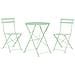 Set Bistrot Pieghevole Fiori Metallo Verde Menta - Foto miniatura 2