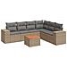 Set Divani Da Giardino 7 Pz Con Cuscini Beige In Polyrattan - Foto miniatura 2