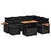 Set Divani da Giardino con Cuscini 8 pz Nero in Polyrattan - Foto miniatura 1