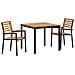 Set da pranzo da giardino 3 pezzi in legno massello acacia e metallo - Foto miniatura 1