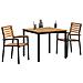 Set da pranzo da giardino 3 pezzi in legno massello acacia e metallo - Foto miniatura 3