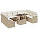 Set Divani Giardino 10 Pezzi con Cuscini Beige in Rattan Polietilene - Foto miniatura 1