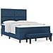 Letto con Box Spring con Materasso e Panchina Blu 140x190 cm Tessuto - Foto miniatura 4
