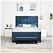 Letto con Box Spring con Materasso e Panchina Blu 140x190 cm Tessuto - Foto miniatura 5