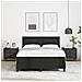 Letto con rete a molle e materasso nero 140x190 cm in pelle sintetica - Foto miniatura 5