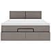 Pouf Letto con Materasso e LED Tortora 140x200 cm in Tessuto - Foto miniatura 8