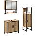 Set di arredamento bagno in 3 pezzi Rovere Massello Legno Ingegnerizzato - Foto miniatura 3