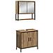Set di arredamento bagno in 3 pezzi Rovere Massello Legno Ingegnerizzato - Foto miniatura 6