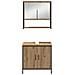 Set di arredamento bagno in 3 pezzi Rovere Massello Legno Ingegnerizzato - Foto miniatura 8