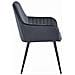 Sedia SELO - Velluto grigio scuro con gambe nere x 2 - Foto miniatura 4