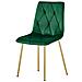 Sedia TYRA - Rivestimento in velluto verde scuro con gambe dorate x 4 - Foto miniatura 4