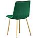 Sedia TYRA - Rivestimento in velluto verde scuro con gambe dorate x 4 - Foto miniatura 6