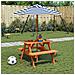 Tavolo da Picnic per 4 Bambini con Ombrellone Legno di Abete - Foto miniatura 2