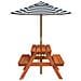 Tavolo da Picnic per 4 Bambini con Ombrellone Legno di Abete - Foto miniatura 4