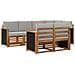 Set divano sezionale con cuscino 6 pcs Naturale e Grigio Chiaro - Foto miniatura 1