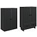 Set di armadi 2 pcs Nero 66 x 34,5 x 95 cm Legno ingegnerizzato - Foto miniatura 3